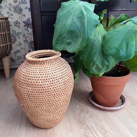 Accents Woven Rattan Wicker Vase Poshmark